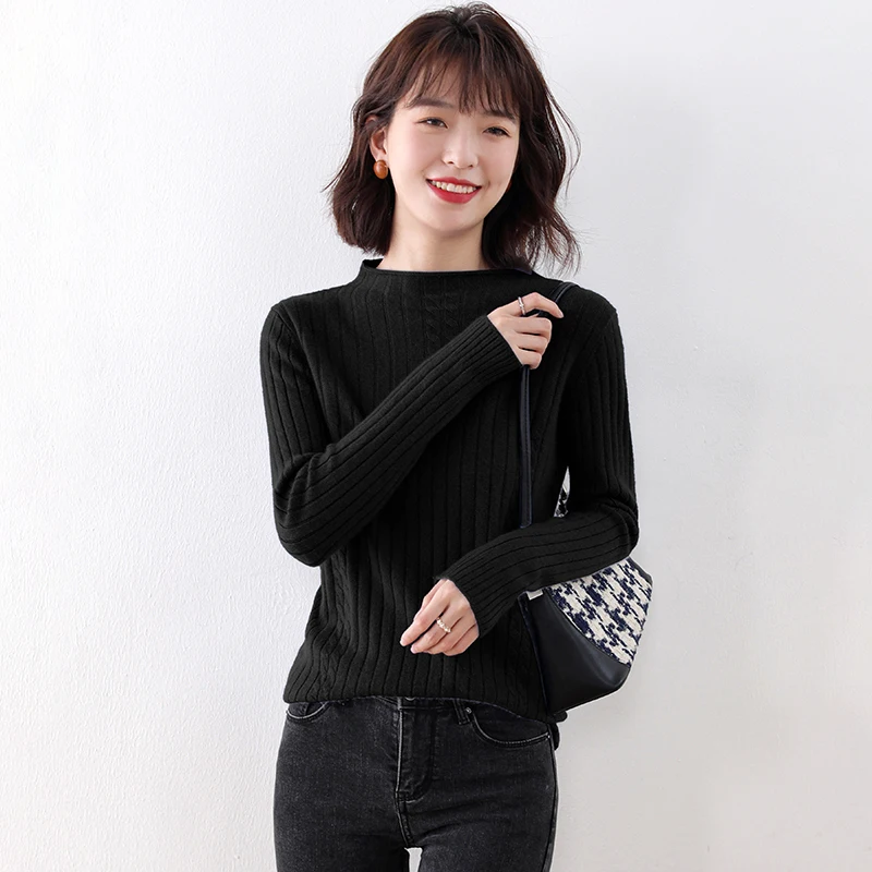 adohon 2020 woman winter 100% Cashmere sweaters and autumn knitted Pullovers High Quality Warm Female thickening Turtleneck