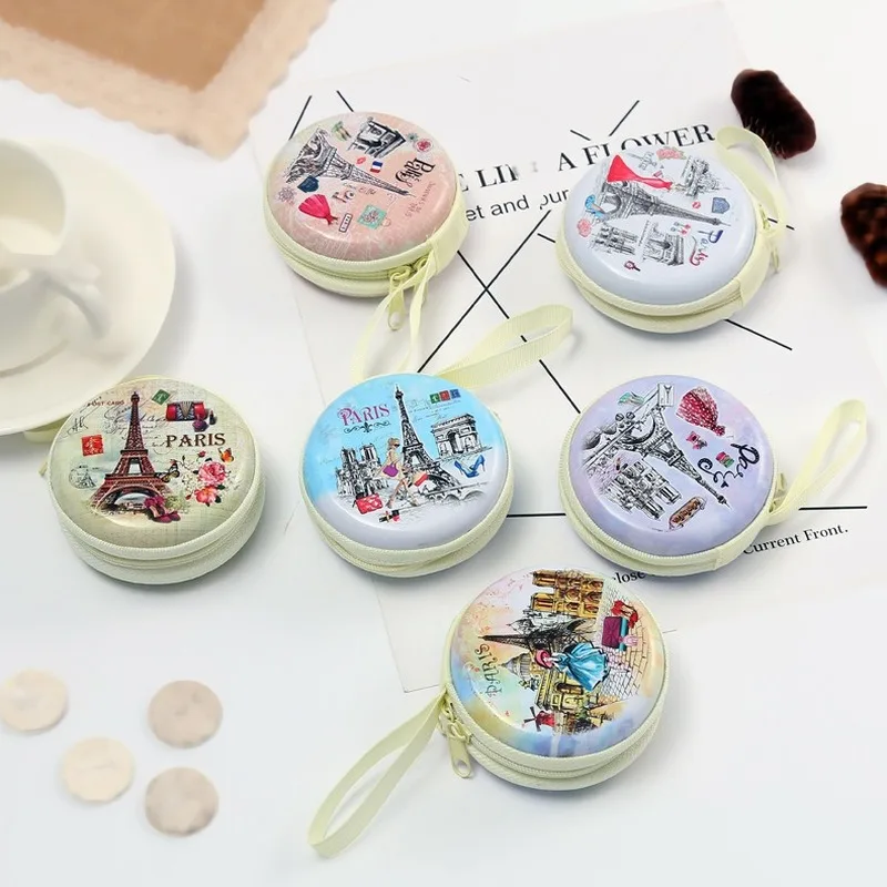 Чехол для наушников из жести на молнии с милым футляром хранения карт|Аксессуары