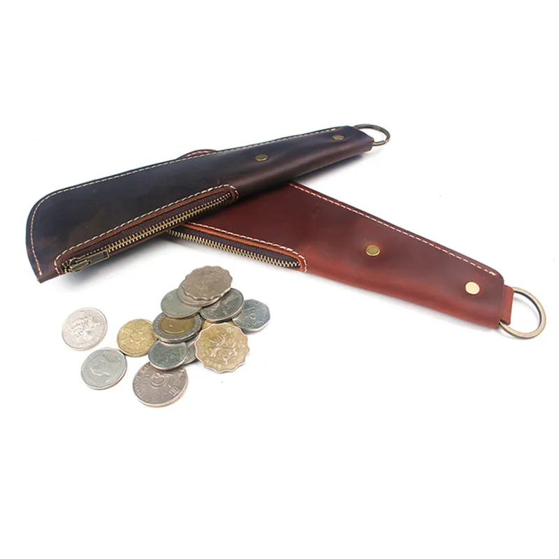 Кожаный кошелек LEACOOL из натуральной кожи для мелочи Бостонская ракетка гриен