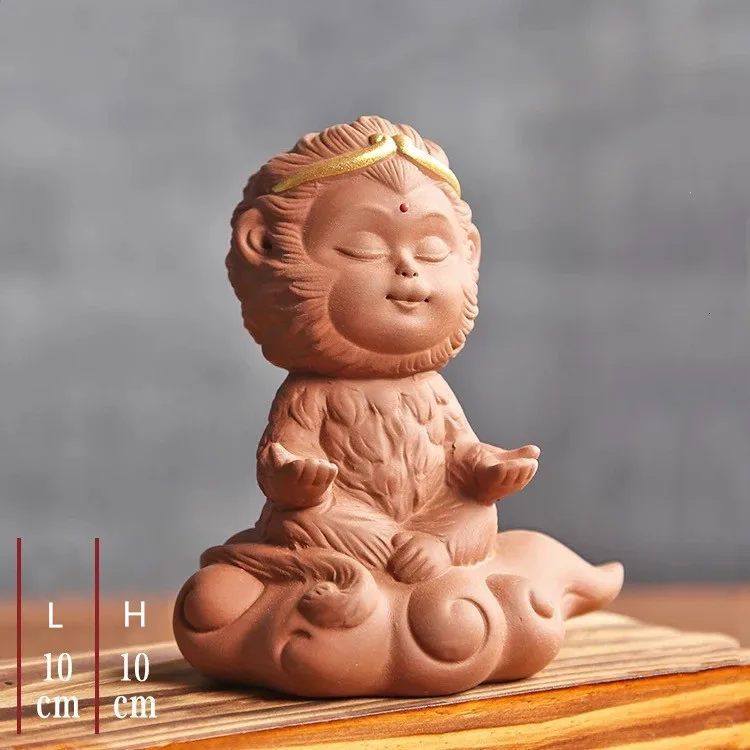 Фиолетовый Глиняный чайный набор для домашних животных Король обезьян маленькие украшения креативный чайный набор бутик меняющий цвет чайное украшение для чайного подноса