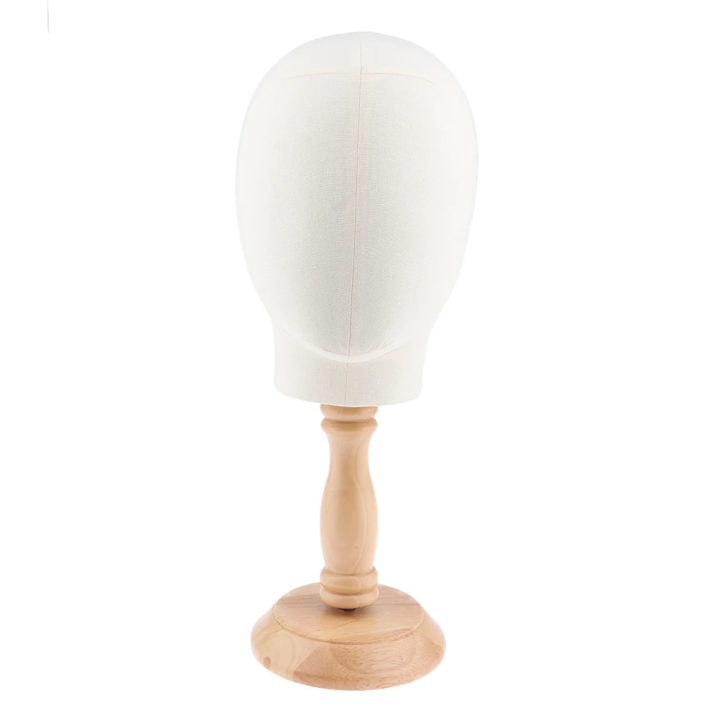 

21'' Canvas Foam Mannequin Head Wigs Making Glasses Hats Display Stand & Pin