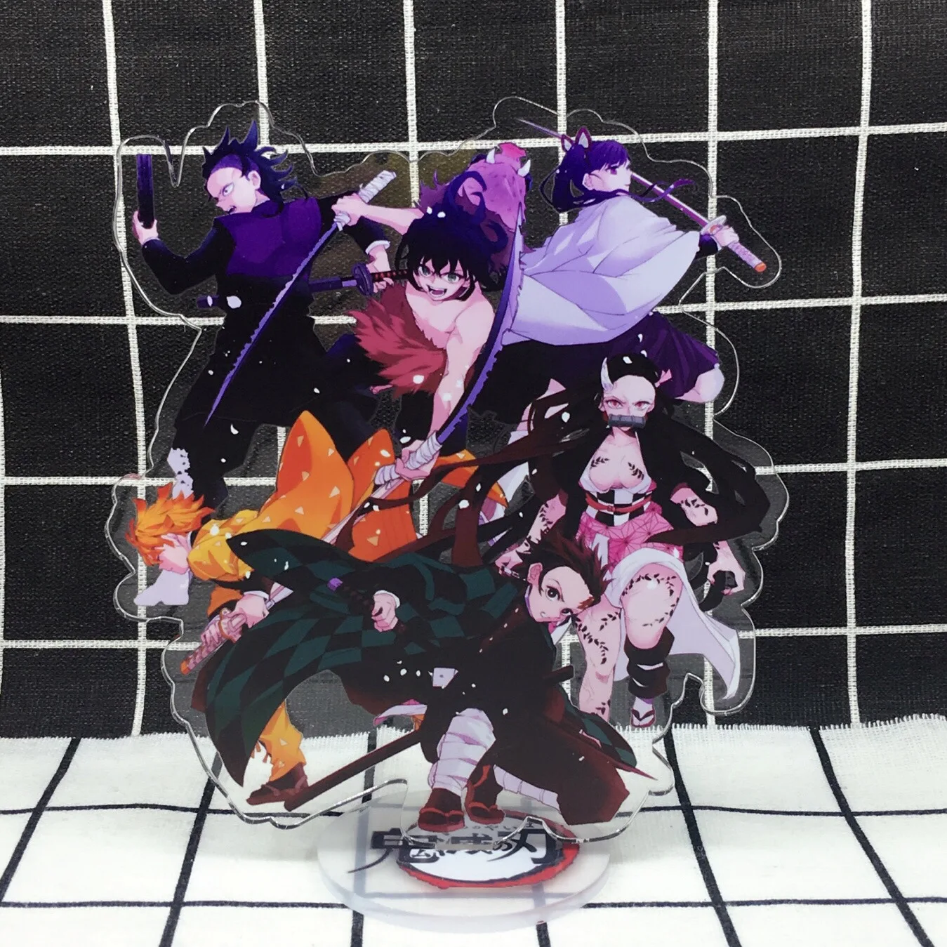 2-1 Аниме демон убийца Kimetsu no Yaiba брелок Kamado Tanjirou Hashibira Inosuke Tomioka Giyuu милый забавный мультфильм акриловый брелок - Цвет: 2-1