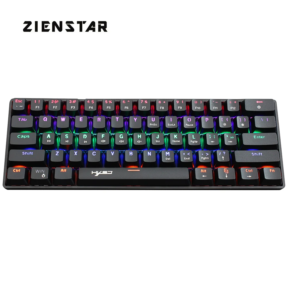 ZIENSTAR английский Тип C разъем Проводная Механическая игровая клавиатура с