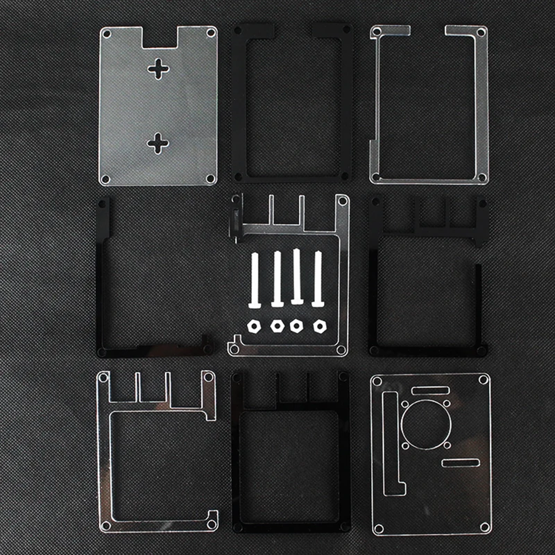 Чехол Raspberry Pi 4 Модель B 9 слоев акриловый чехол прозрачная коробка черный корпус