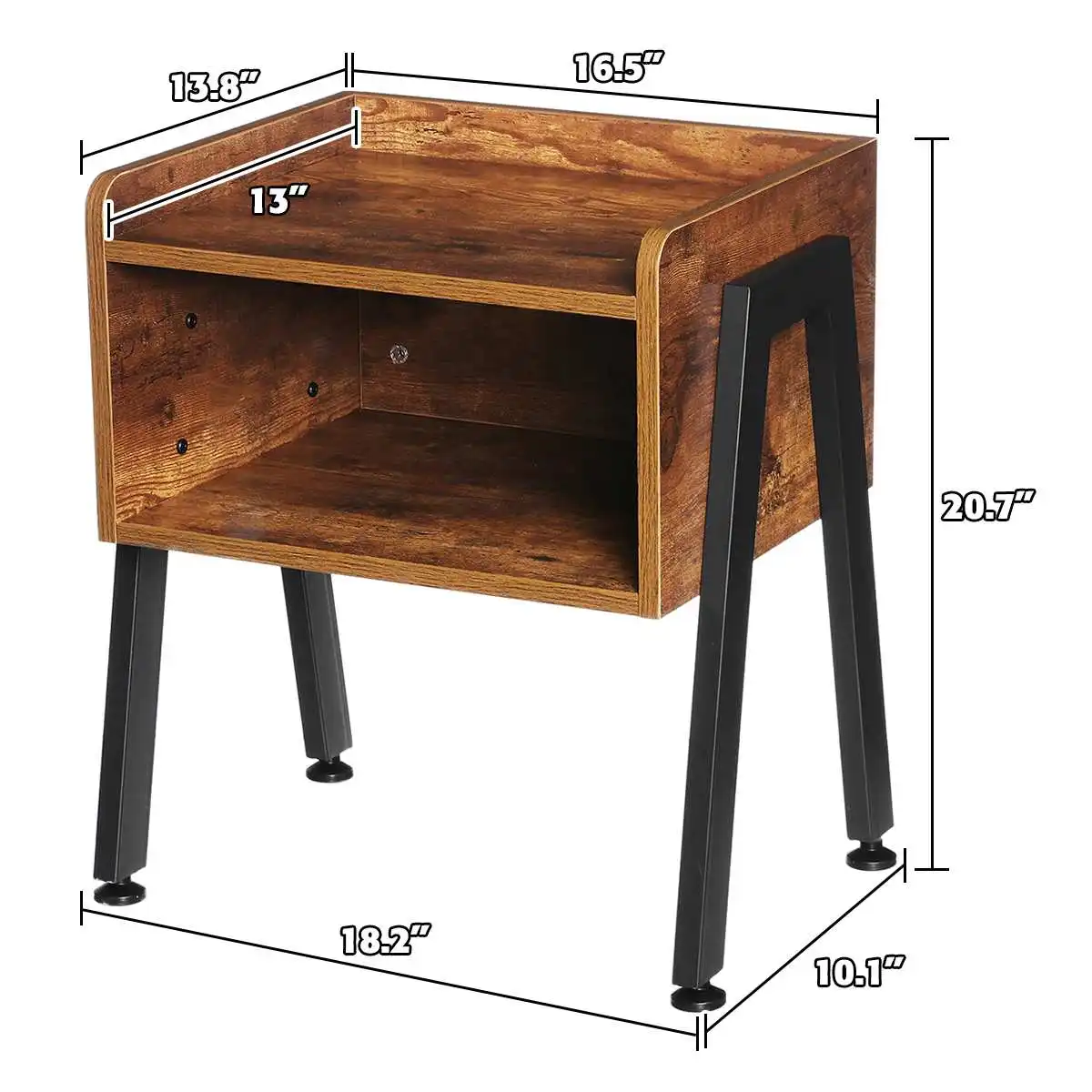 

Douxlife Wooden Coffee Table Bedroom Cabinets for Storage Small Side Table Sofaside Minimalist Nightstand Metal Frame Furniture