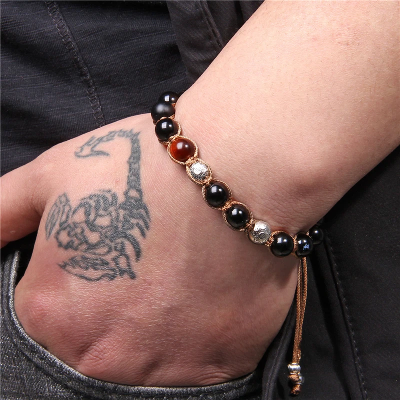 Винтажные мужские браслеты плетеный браслет ручной работы из полированного