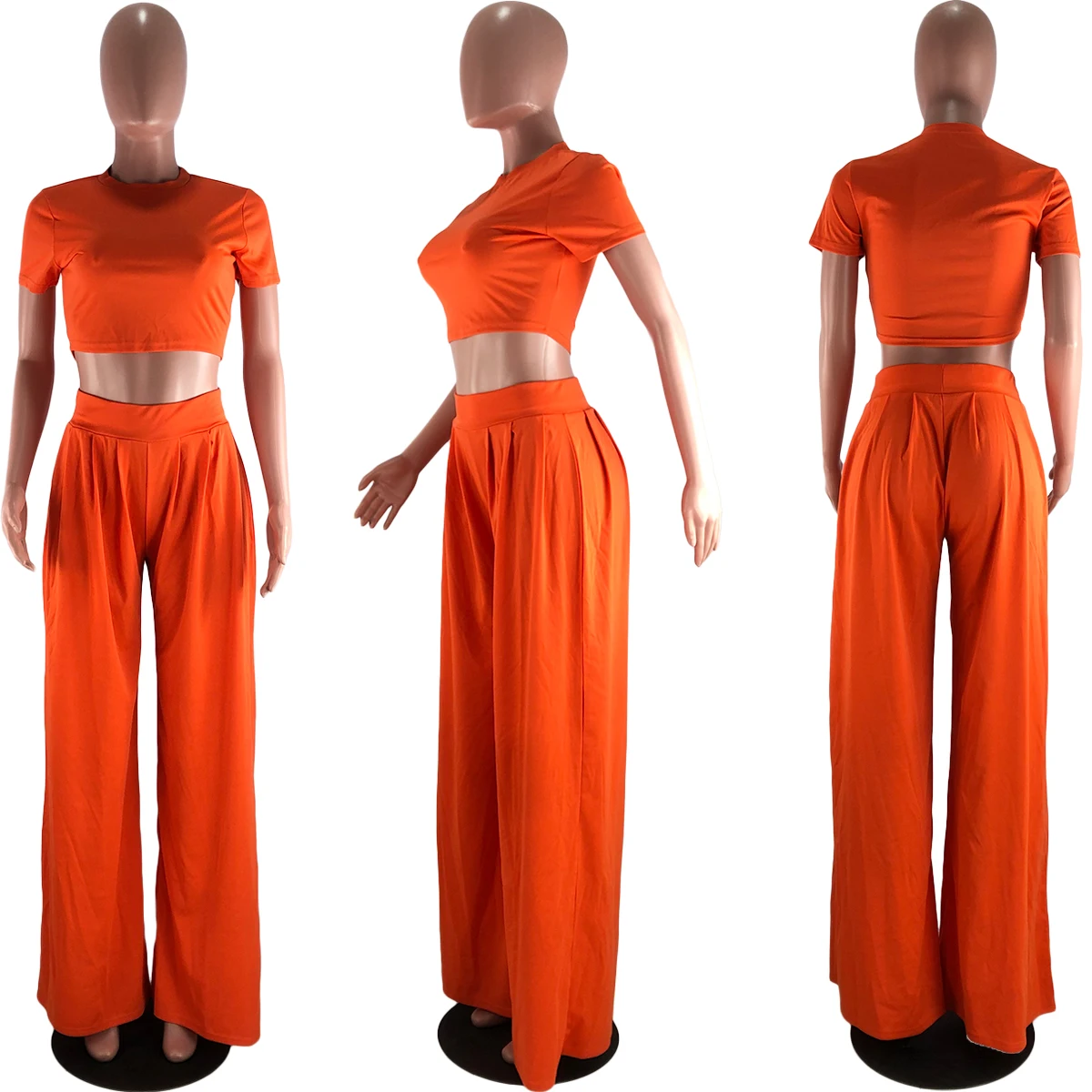 

Fall New Fashion Europe And The United States Cross-Border Goods Directly For Fashion Casual Women's Pure Color Waist Flared Pan