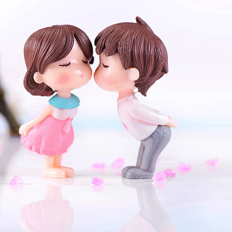 2 шт. поцелуй влюбленных куклы небольшие украшения ручной работы микро Пейзаж ПВХ