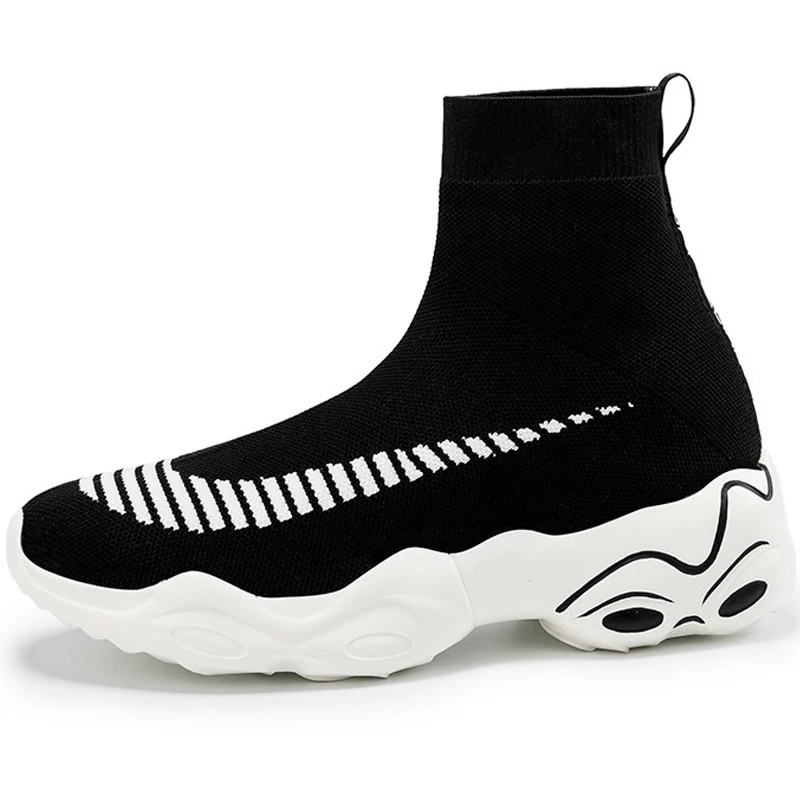 Новинка Кроссовки Женские дышащие эластичные плетеные Повседневные носки на