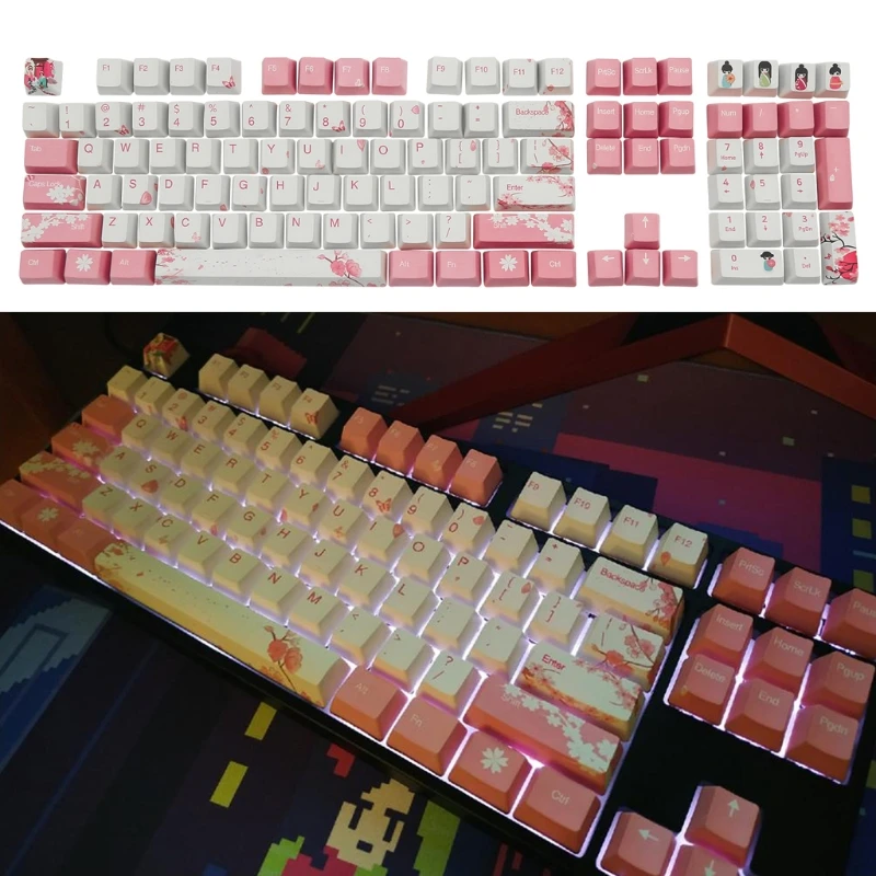 

OEM PBT Dye Sub Keycaps Full Set Mechanical Keyboard Keycaps PBT Dye-Sublimation Keycaps 108 Keys