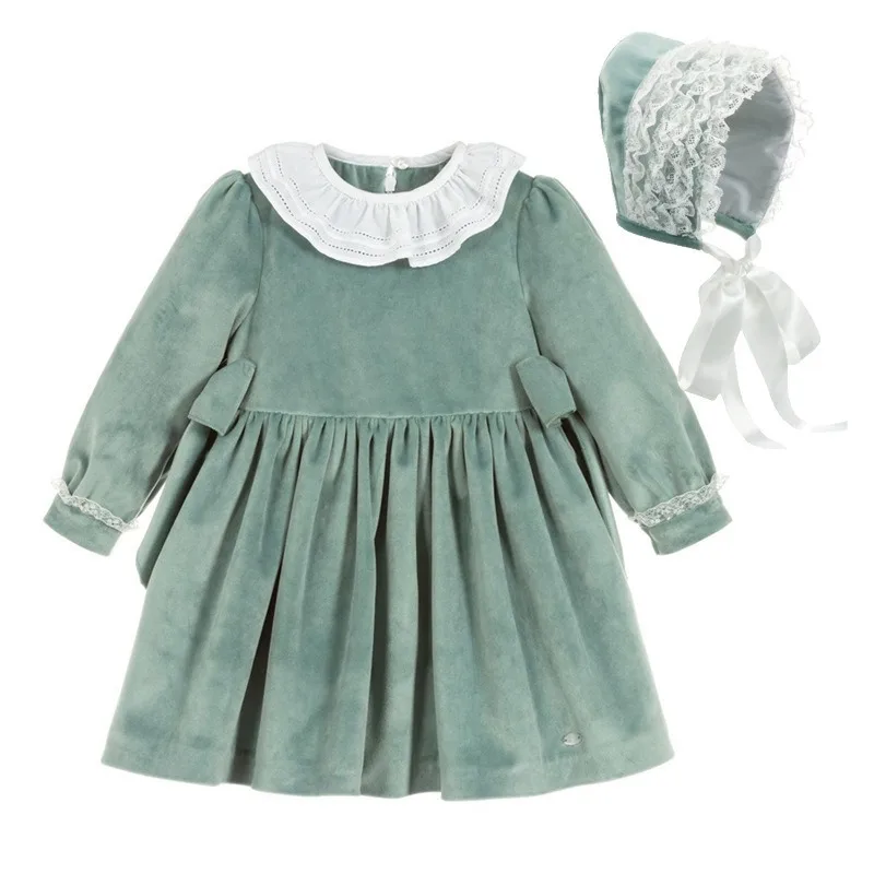 

2020spring New Spain Children's Clothing Suit Baby Boys Cotton Dots Long Sleeve Shirt+Velvet Pants Clothing Suit Kids Clothes