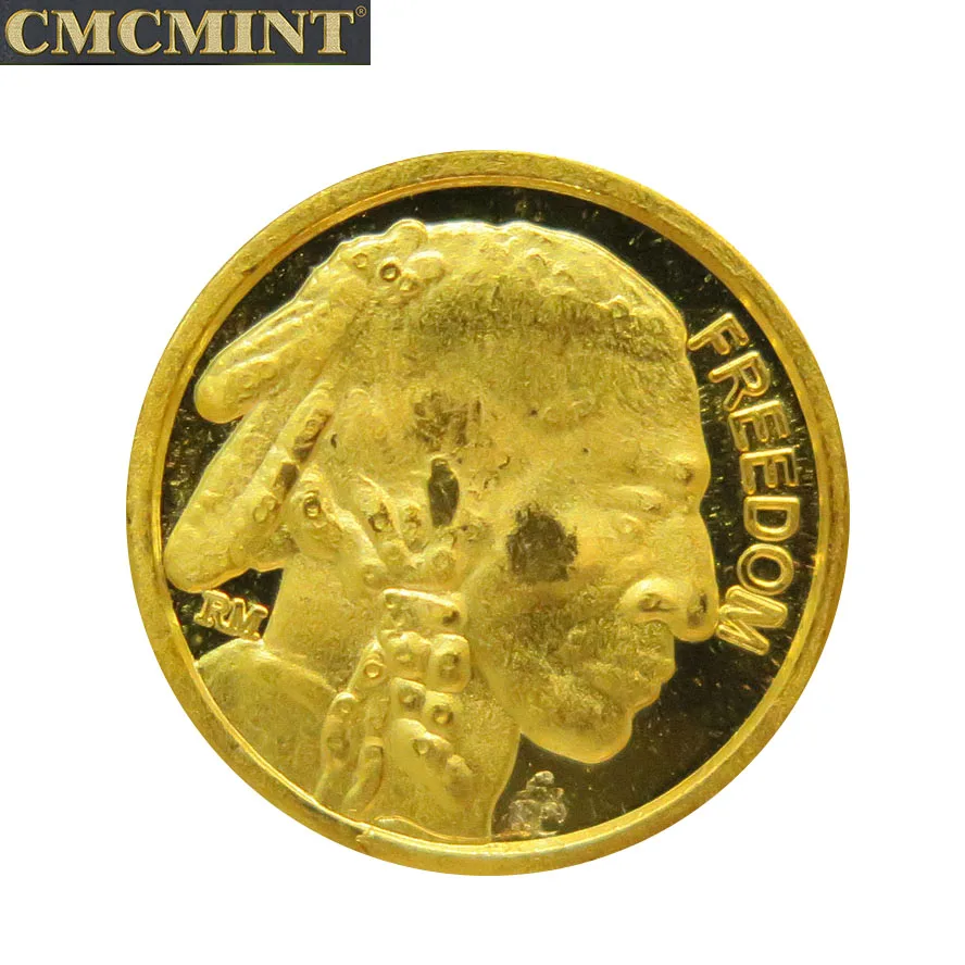 A093 Pure Sliver Bullion Plated With Gold Buffalo Indian Head On Troy Gram Fine .999 Collection | Дом и сад