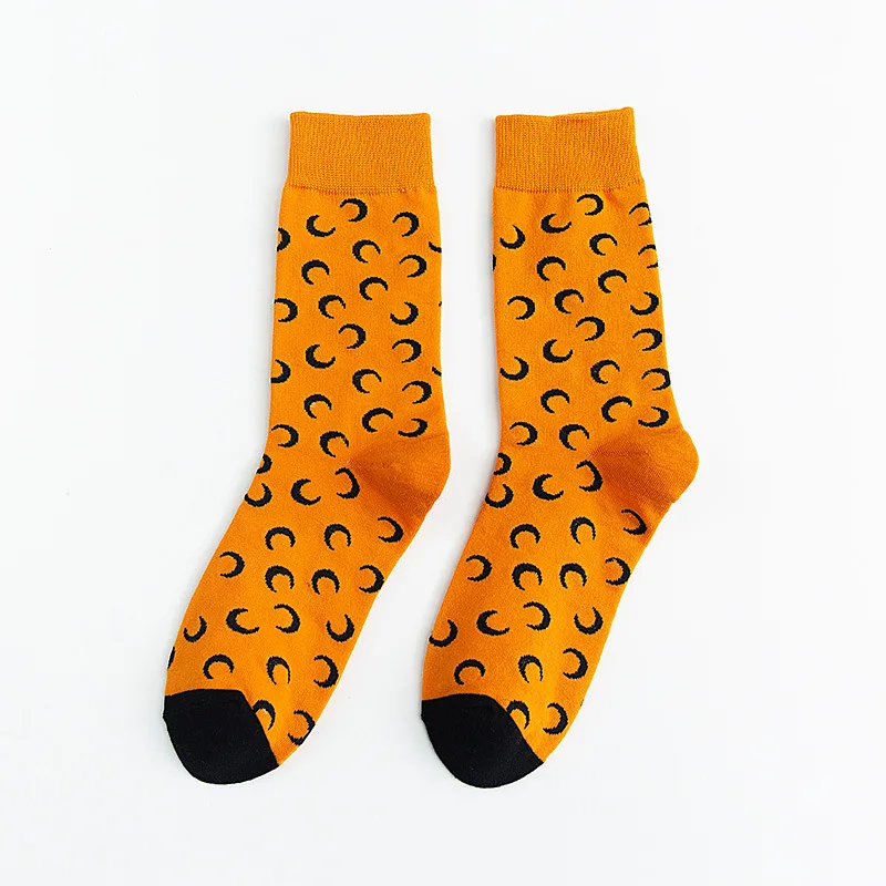 

2020 New Bright Moon Cotton Socks Korean Harajuku Chaussette Femme Funny Socks Hip Hop Skateboard Crew Sokken