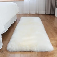 Square real sheepskin rug sheep fur bed slide carpet white shaggy sheep fur sofa  mat for home decoration