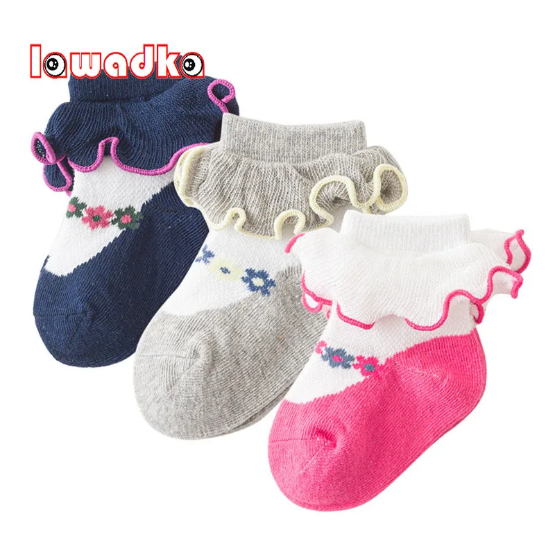 Lawadka 3Pairs/pack Newborn Baby Girls Socks Autumn Winter Princess Socks for Girls Fashion Cotton Floor Infant Socks for Baby 3pairs lot baby girls socks spring summer cotton newborn baby socks floor socks boat socks for kids children socks