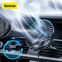 baseus car air cooler fan silent car air conditioner 360 degree rotating cooling fan auto backseat air vent usb cooling fan