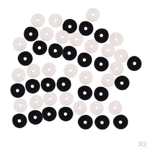 

MagiDeal 100pcs Guitar Safety Strap Lock Washer Gaskets, White & Black