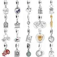 spinning globe forever sisters castle heart key family book pendant charm fit pandora bracelet 925 sterling silver bead jewelry