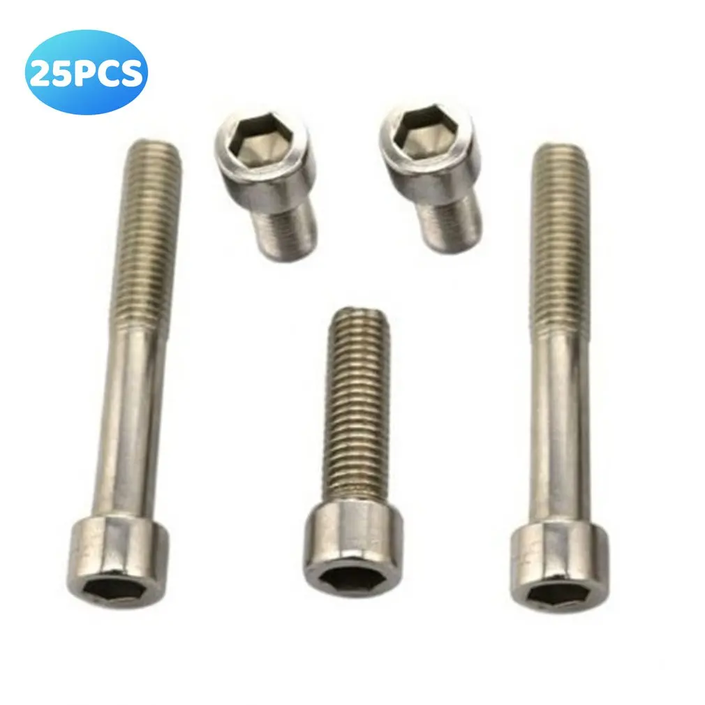 

25 Pcs M4x6mm 304 Stainless Steel Hex Socket Thin Allen Head Cap Screw Cylindrical Screw Suitable For Home And Office