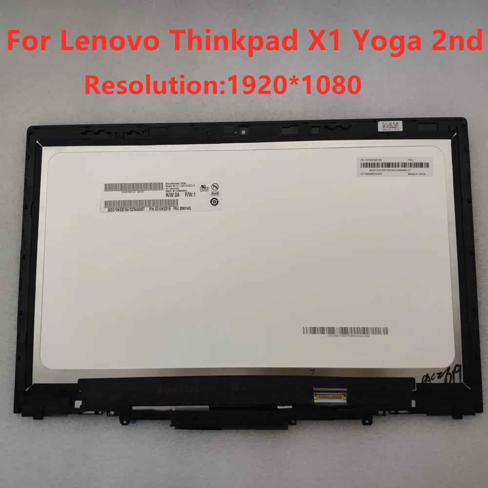 

14,0 FHD LED B140han03.6 01AX893 сенсорный экран с рамкой в сборе для Lenovo Thinkpad X1 Yoga 2-го поколения 2017 года