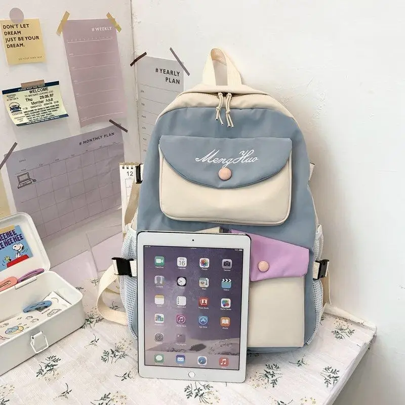 

Quality Yellow Black Patchwork Backpacks for Teenage Girls Original Female Bagpack School Bags Mochila Gift Free Dropshipping