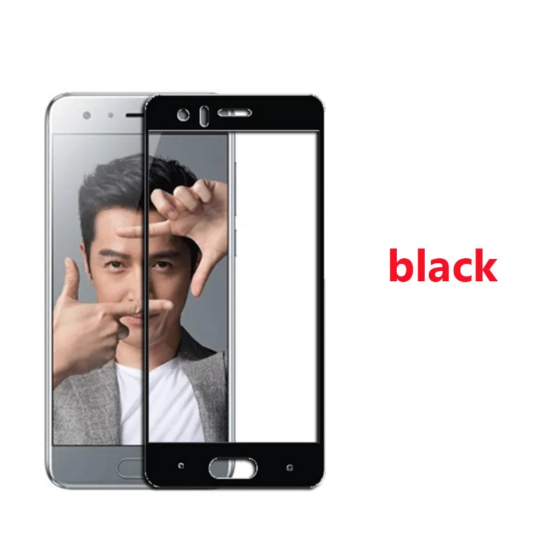 Black For Huawei Honor 9 5.15" STF-L09 Glass Screen Protector Tempered Glass Full Cover Protective Film for Honor9 - Цвет: Black