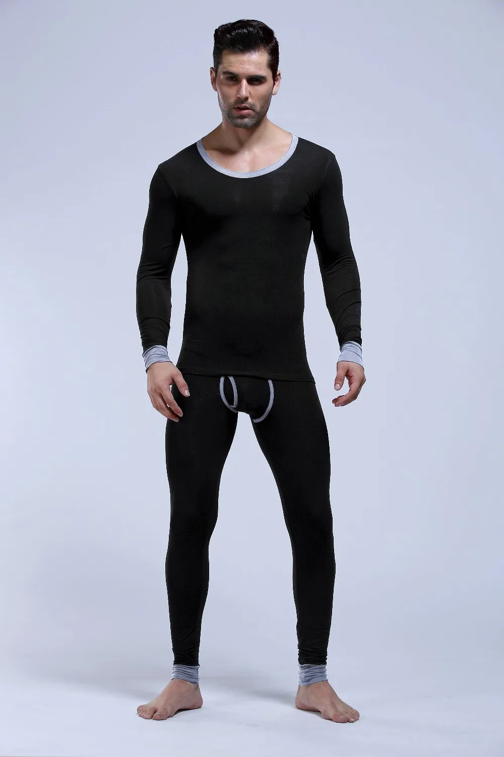 1 комплект зимние теплые мужские кальсоны из мягкого модала термобелье для