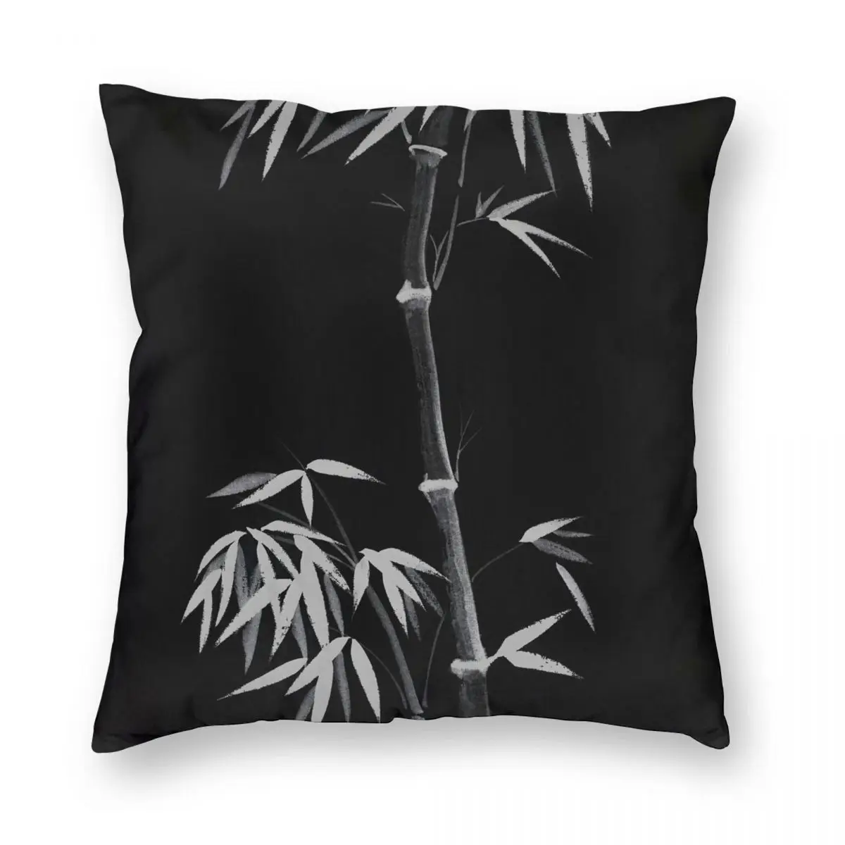 

Intense Dark Grey Design Of Tall Bamboo Square Pillowcase Polyester Linen Velvet Zip Decorative Pillow Case Home Cushion Cover