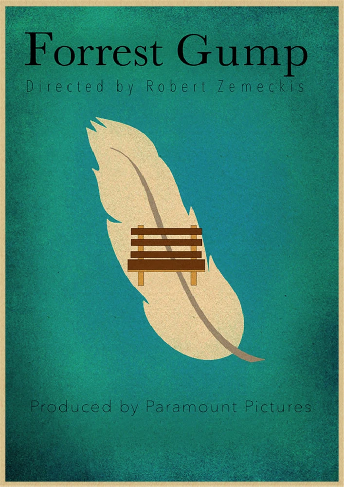 Форрест Гамп классический фильм крафт бумага Плакат Бар Кафе гостиная столовая