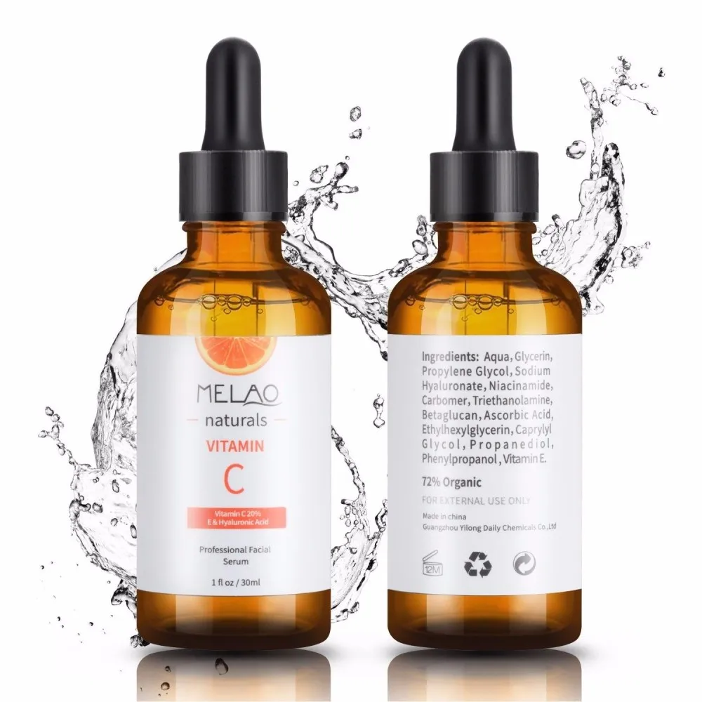 

MELAO Organic Vitamin C Serum Hyaluronic Acid Moisturizing Anti Aging Shrink Pore Face Serum Whitening Essence Facial Care 30ml