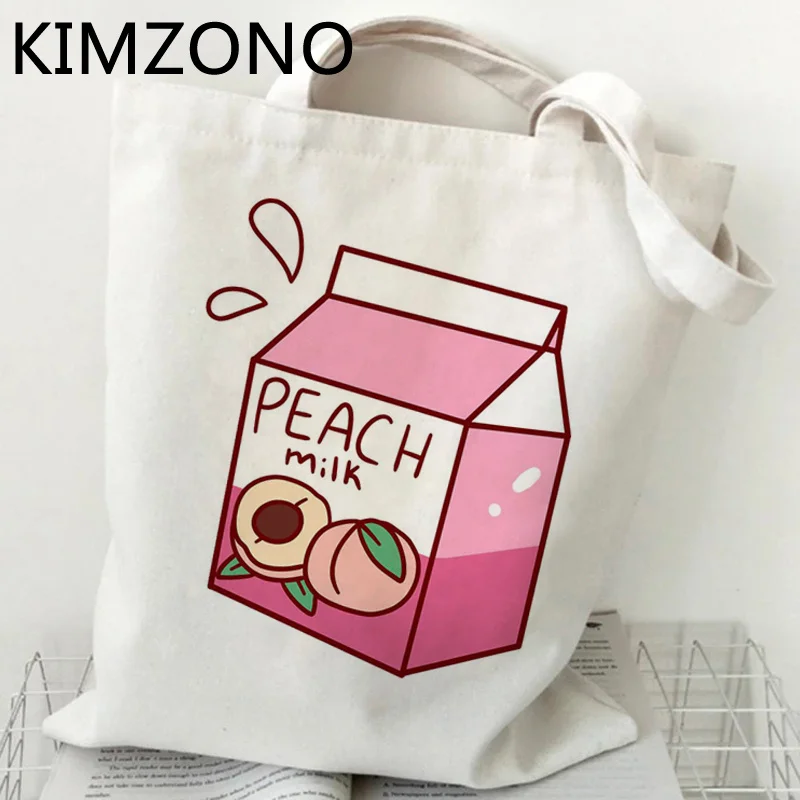 

Peach Juice shopping bag shopper cotton jute bag eco canvas grocery bag ecobag shoping sac tissu
