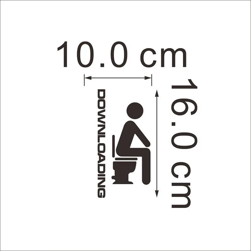 

DIY 2pcs PVC Decal Cute Funny Downloading Bathrooms Toilets Sticker Restroom Wall Accessory wc