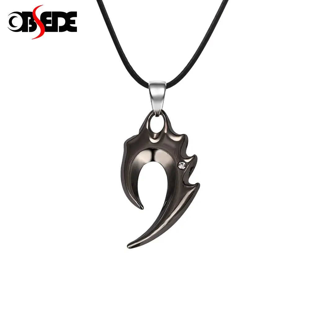 OBSEDE модное ожерелье с подвеской в виде крыльев черный серебряный цвет