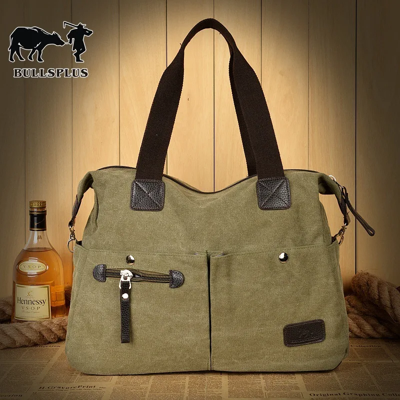 The Korean version of leisure simple literary canvas bag women's bag hand bill of lading shoulder messenger bag man bag