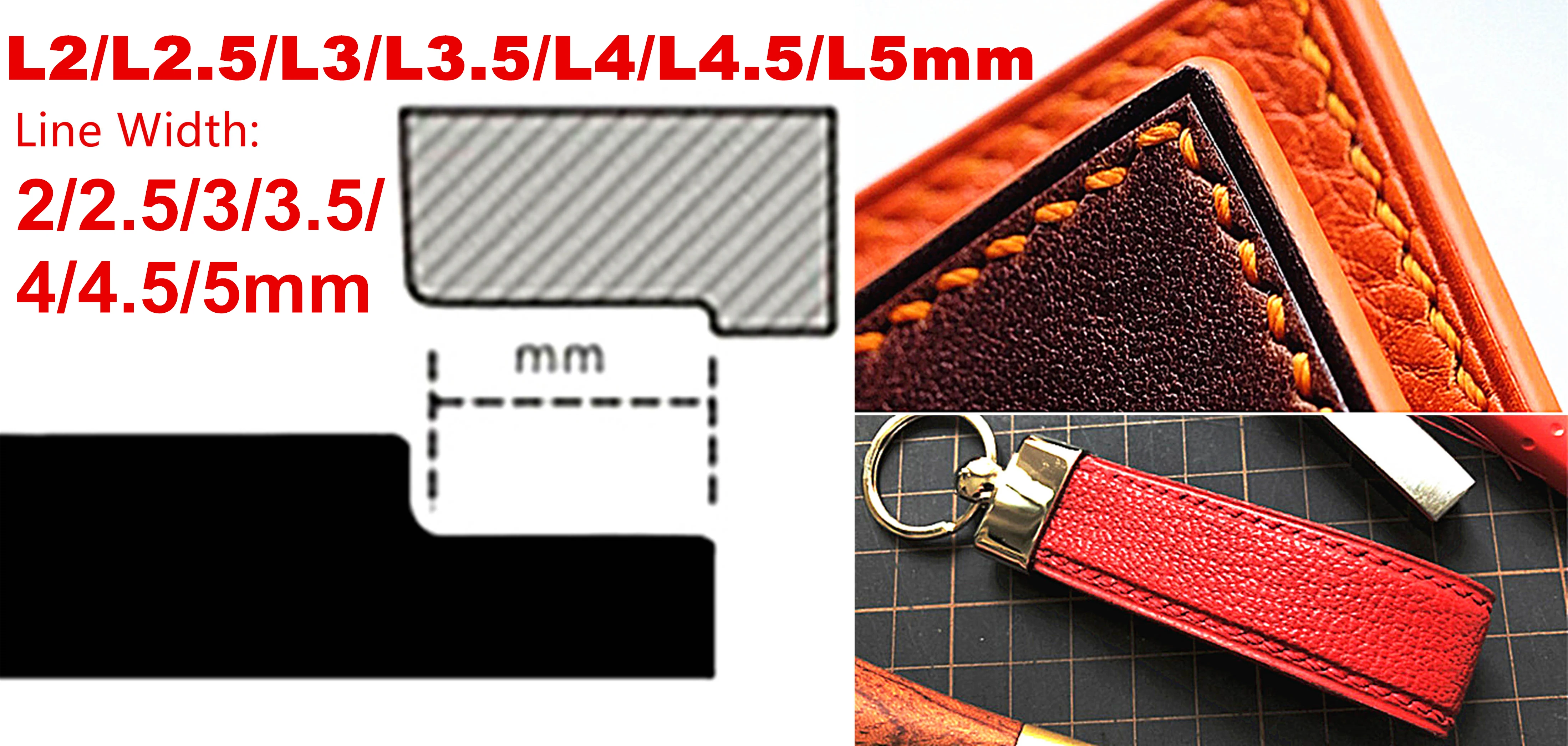 1pc 4.0mm Leather Craft L Type Press Wide Edge Side Creaser Edger Decorate Tool - Sewing Stitching Carving Stamping Groover Awl | Дом и сад