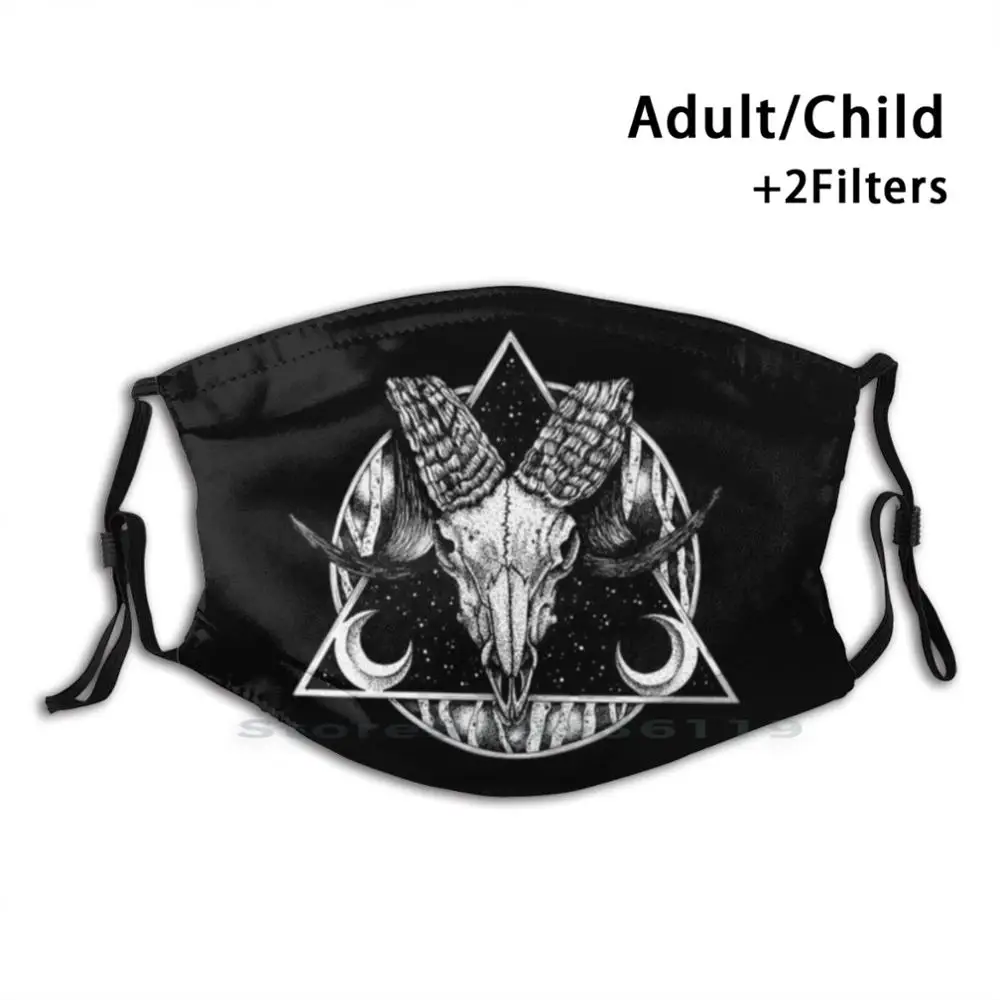 Многоразовая маска с принтом окон дьявола фильтр Pm2.5 для лица детский череп