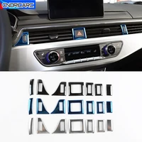 stainless steel car air conditioing outlet frame decoration sticker trim for audi a4 b9 2017 2021 interior accessories