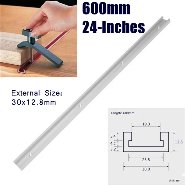 

Столярная Т-образная направляющая, 600 мм, направляющая для Т-образной направляющей из алюминиевого сплава, слот для направляющей для дерево...