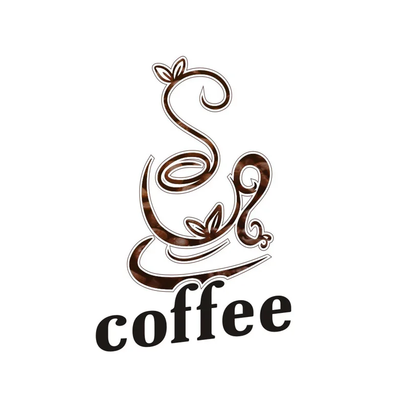 Креативные наклейки на стену с изображением чашечки кофе для гостиной кухни окна