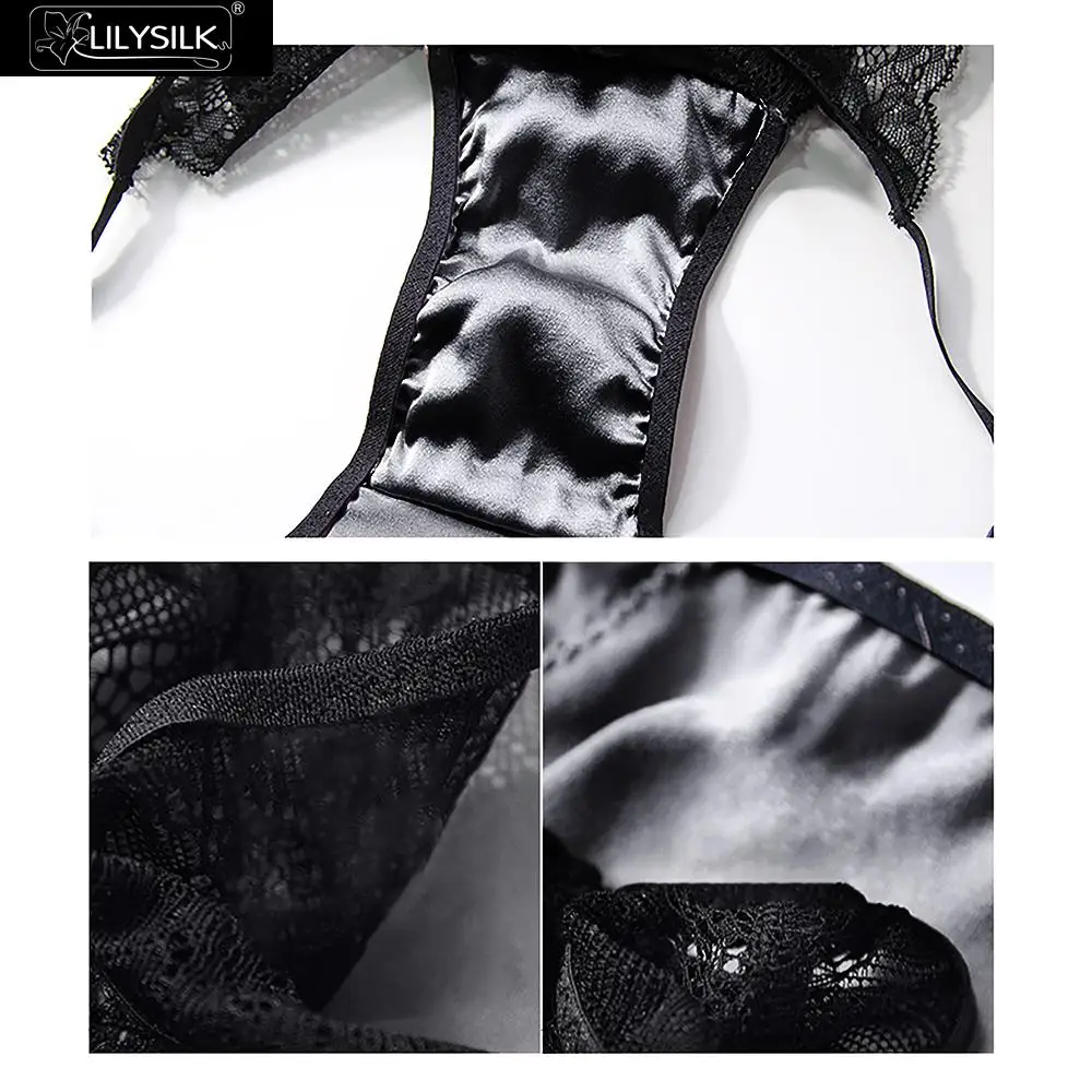 Женские Шелковые Стринги LilySilk кружевное нижнее белье 4 шт. в упаковке бесплатная