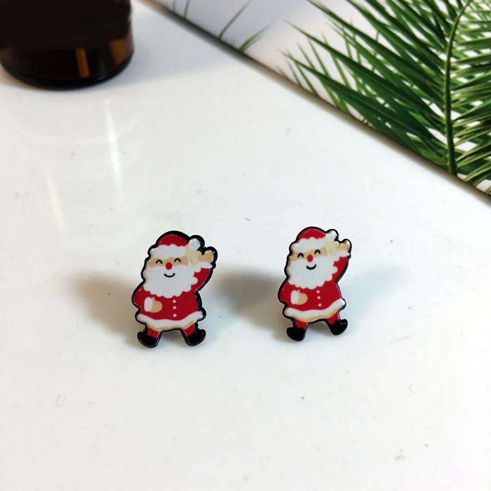Модные женские серьги Милые простые милые рождественские чулки елки Санта