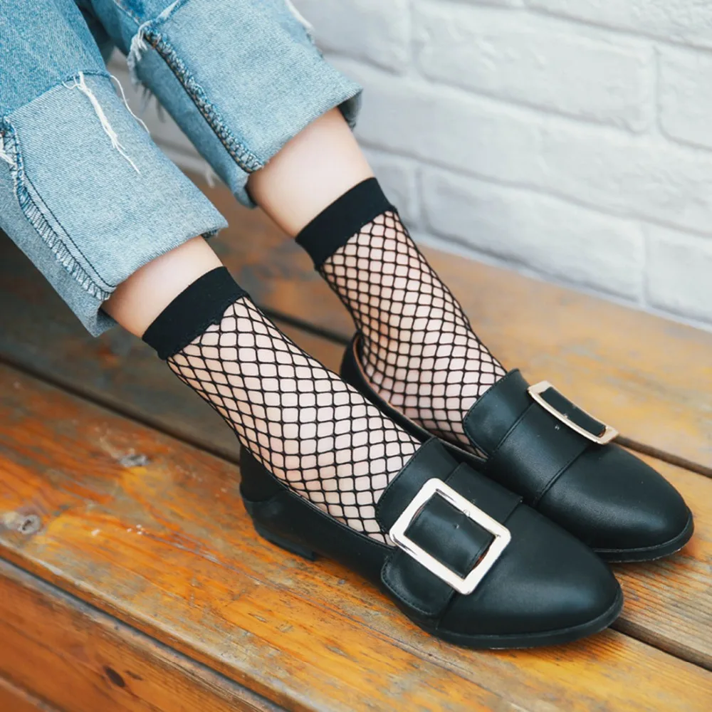 Женские уличные носки в стиле Харадзюку сетчатые кабаретки летние модные