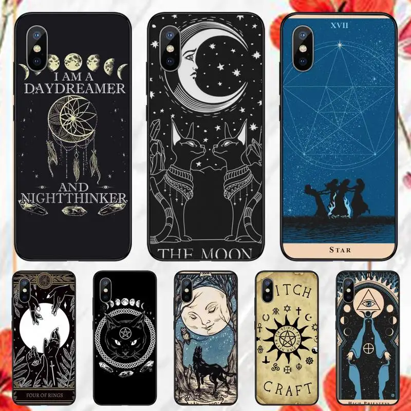 

Witches moon Tarot Mystery totem Phone Case for iPhone 11 12 13 pro XS MAX 8 7 6 6S Plus X 5S SE 2020 XR mini