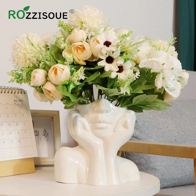 

head vase ceramic home living room decoration crafts ornaments simulation body art flower vase decor home decor office decor