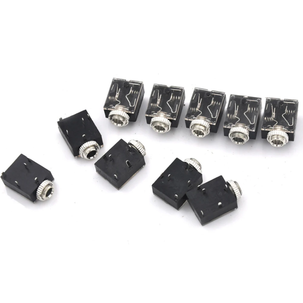 

5 Pin Headphone Jack PCB Mount Female 3.5mm Stereo Jack Socket Connector Headphone Jacks DC 30V 0.5A Rated Load 5000 Times Life