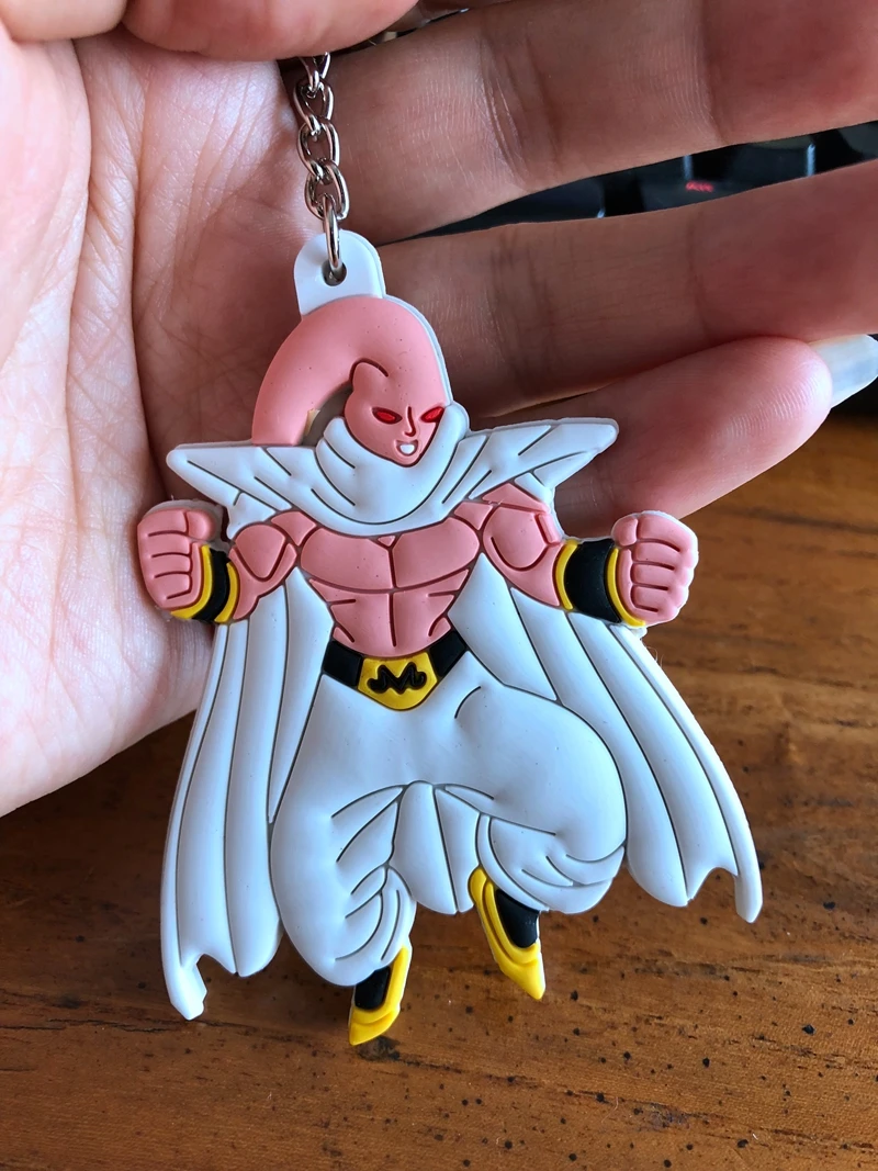 Светлый хаки Dragon Ball Z Son Goku, супер ПВХ детали, рисунок, милый кулон, украшение, унисекс, сумка, цепочка, подвески, брелок для ключей - Цвет: Светлый хаки