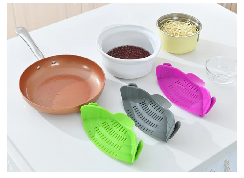 1 чехол из поликарбоната и Силикона Дуршлаги Кухня клип на сито для кастрюли