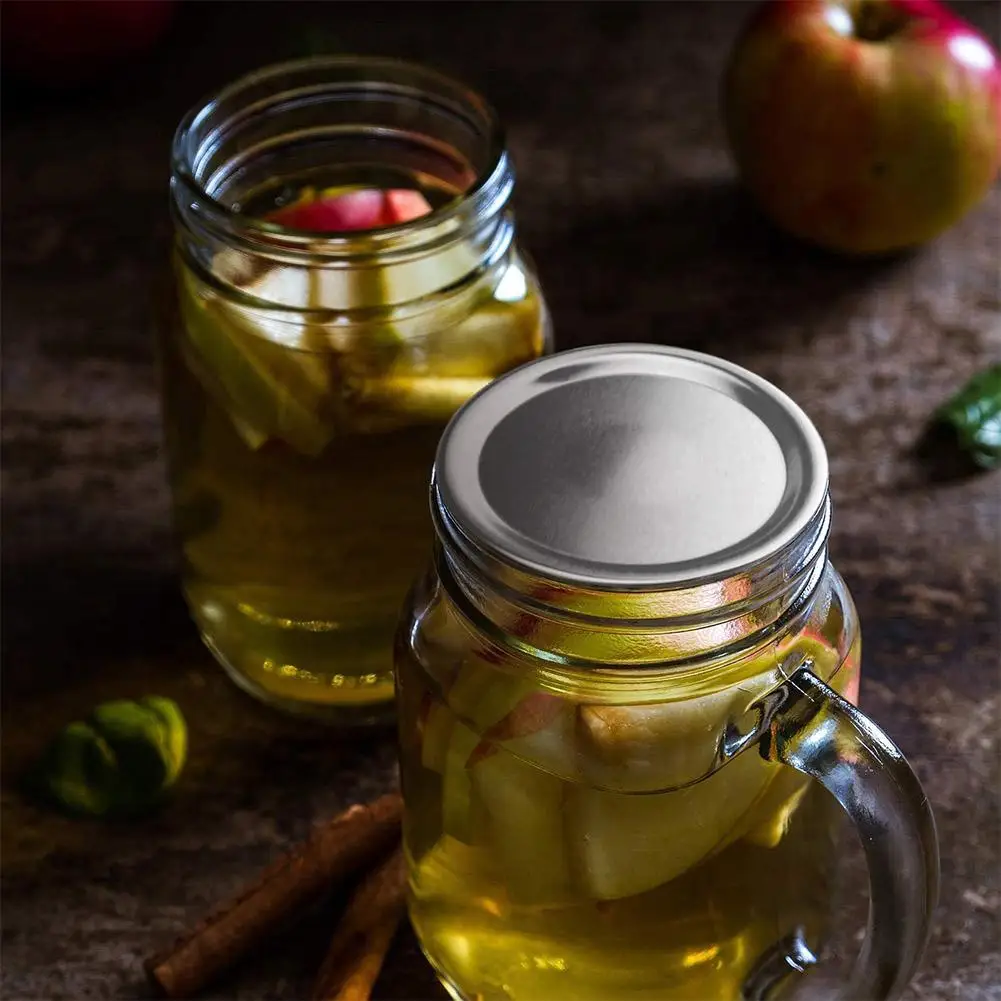 24 шт. серебряные крышки с силиконовыми уплотнительными кольцами 70 мм | Дом и сад