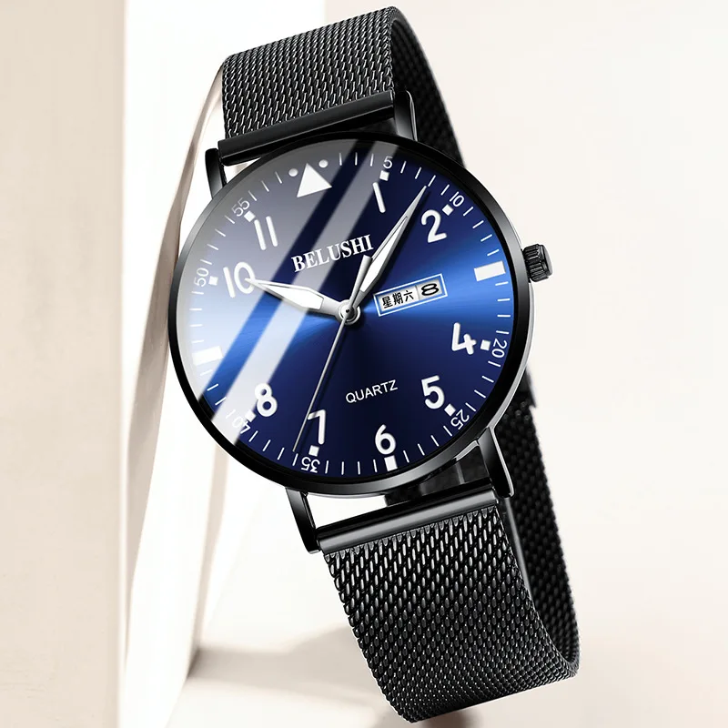 

BELUSHI New Luminous Face Needle Men's Watch Business Leisure Fashion Quartz Waterproof Men's Watch Relogio Masculino Herrenuhr
