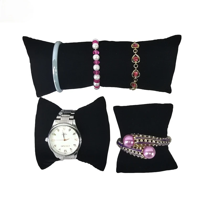 

Black Velvet Pendant Anklet Pillow Cushion Stand Bracelet Jewelry Pillow Holder Bangle Watch Chain Display Organizer Rack